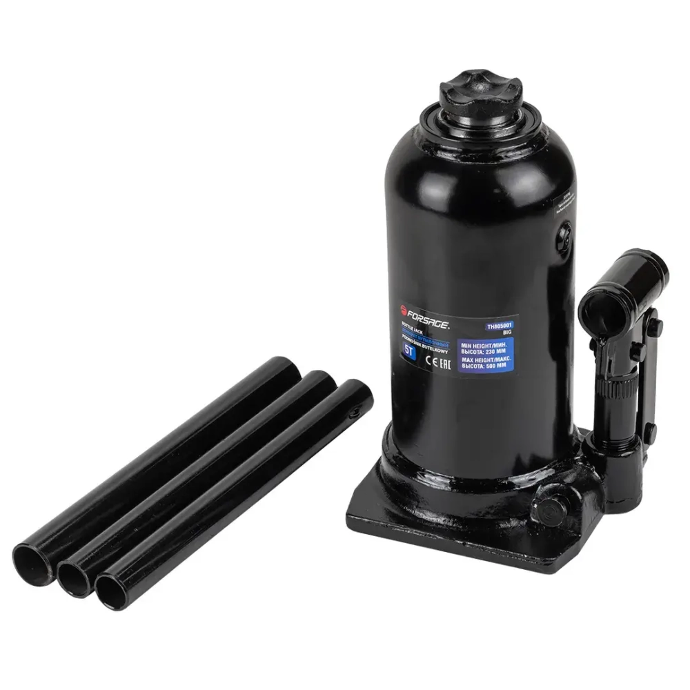 Домкрат бутылочный двухштоковый 5т (h min-230мм, h max-500мм) Forsage F-TH805001 BIG