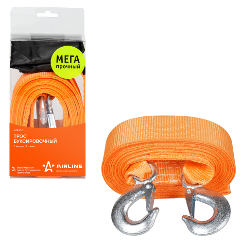 Трос буксировочный лента 3т 5м 2 крюка VIP Airline
