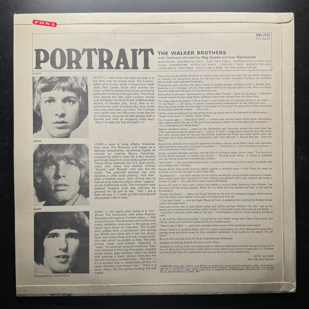 The Walker Brothers ‎– Portrait (Англия 1966г.)