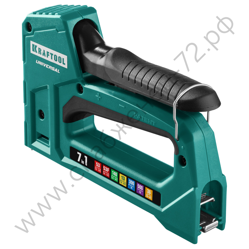 KRAFTOOL Universal 7-в-1: 53 (A/10/JT21) 23GA(6-14мм) / 140 (G/11/57) 20GA(8-14 мм)/13/ 53F/36/500, универсальный легкий степлер (31524)