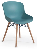 Стул пластиковый Papatya Globe-S Wox Beech, натуральный, голубой