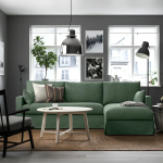 Диван 3-местный с оттоманкой - IKEA HYLTARP/ХИЛТАРП ИКЕА, зеленый