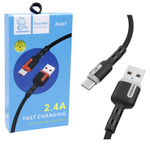 Кабель USB - TypeC DENMEN D46T 2.4A (черный) 1м