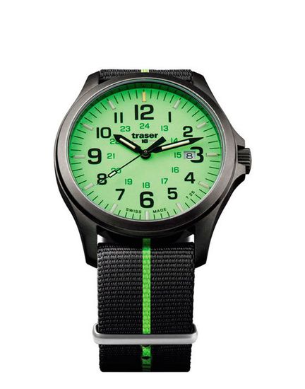 Швейцарские тактические часы Traser P67 OFFICER PRO GUNMETAL Lime 107429