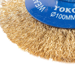 Щетка коническая 100 мм/М14 для УШМ, проволока витая латунированная Yoko