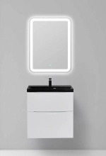 Тумба с раковиной BelBagno MARINO H60 60 белая глянцевая/черная раковина