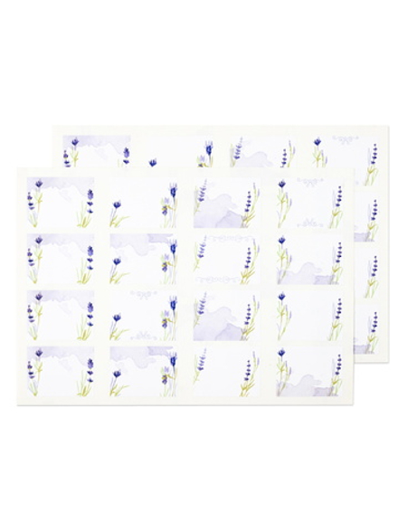 Набор наклеек 4,5х6 см, прямоугольные, 2 листа, лаванда