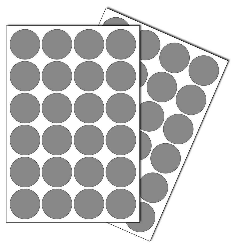 Серые виниловые наклейки для маркировки Policomprint М7, 30 мм, 48 шт.