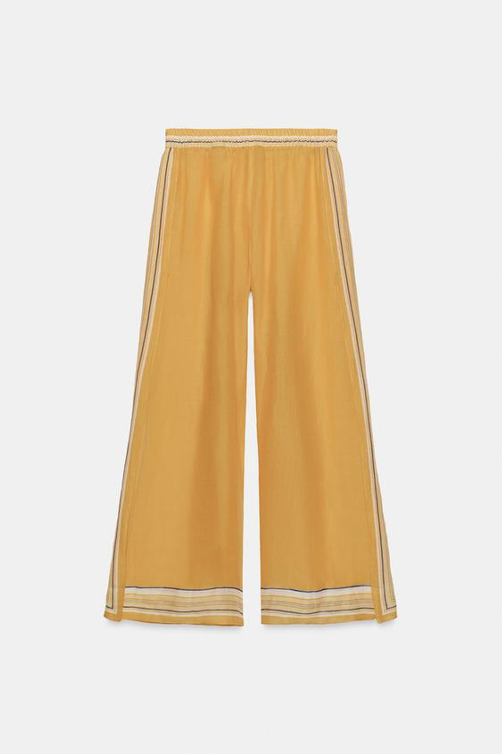 ZARA БРЮКИ ИЗ 100% РАМИ — ZW COLLECTION, С ПРИНТОМ