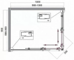 Душевой уголок BelBagno UNO 195-AH-2 100x90 матовый/хром