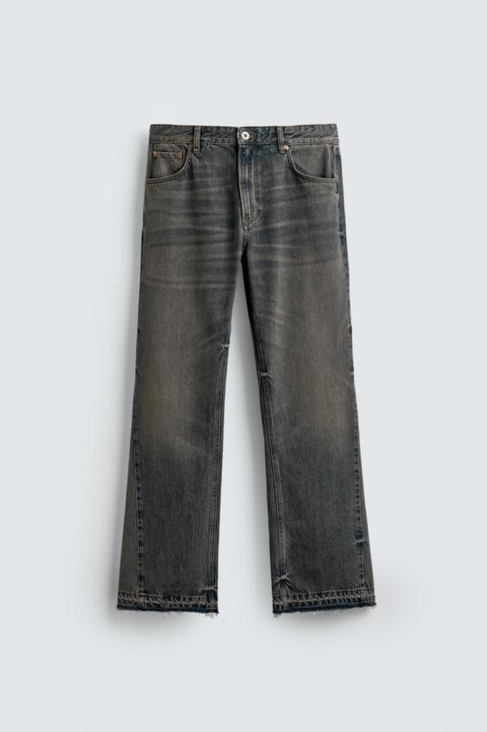 ZARA ДЖИНСЫ FLARE FIT, ЗЕЛЕНОВАТО-СИНИЙ