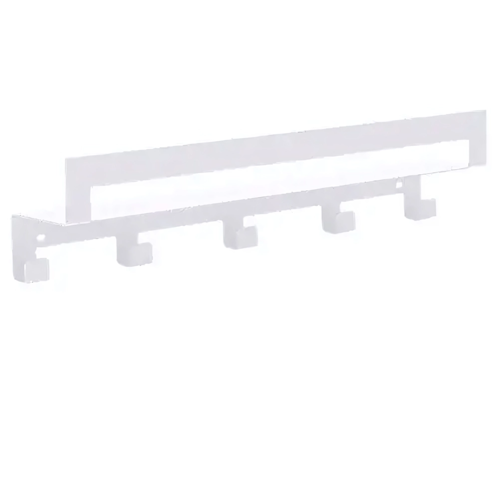Полка настенная Line 50см с 5-ю крючками (белый)
