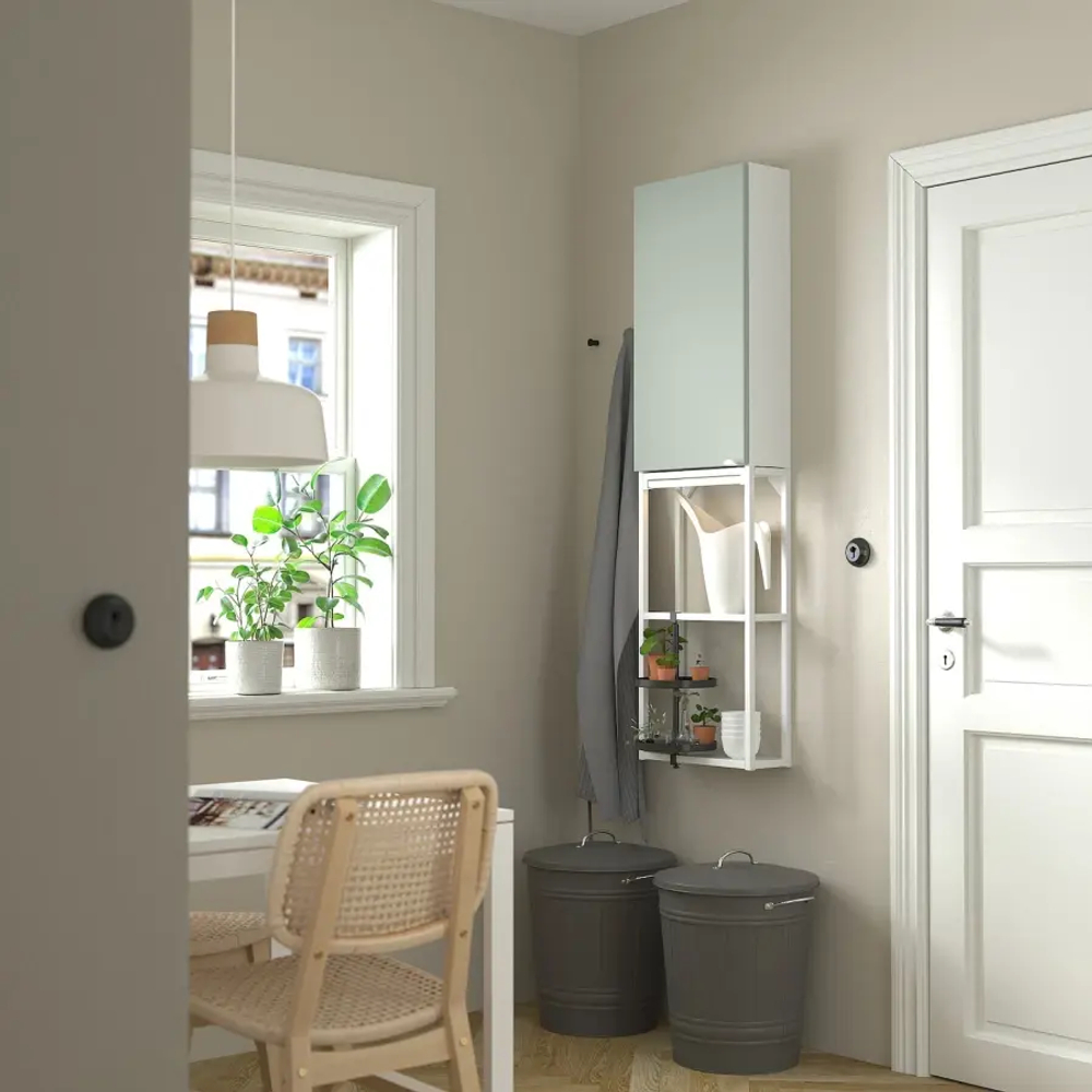 Книжный шкаф -  ENHET IKEA/ ЭНХЕТ ИКЕА, 150х40 см, белый/зеленый