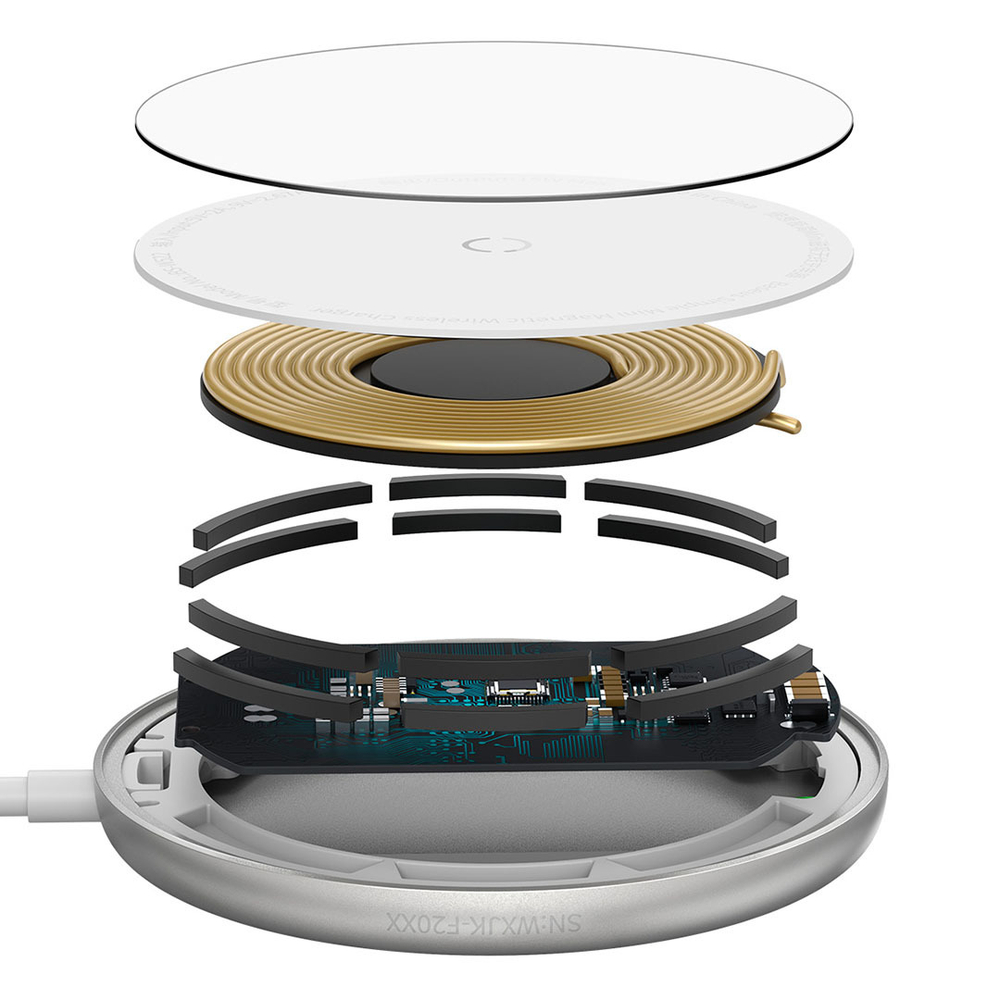 Беспроводная зарядка Baseus Simple Mini Magnetic Wireless Charger - White