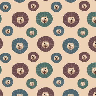 Сердитые разноцветные львы