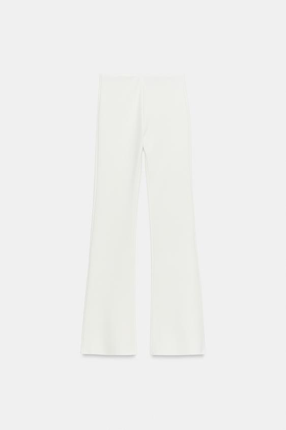 ZARA РАСКЛЕШЕННЫЕ БРЮКИ СТРЕЙЧ, ЖЕЛТОВАТО-БЕЛЫЙ