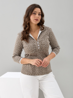 Блузка БЛ-015/кофе-экрюгорошек