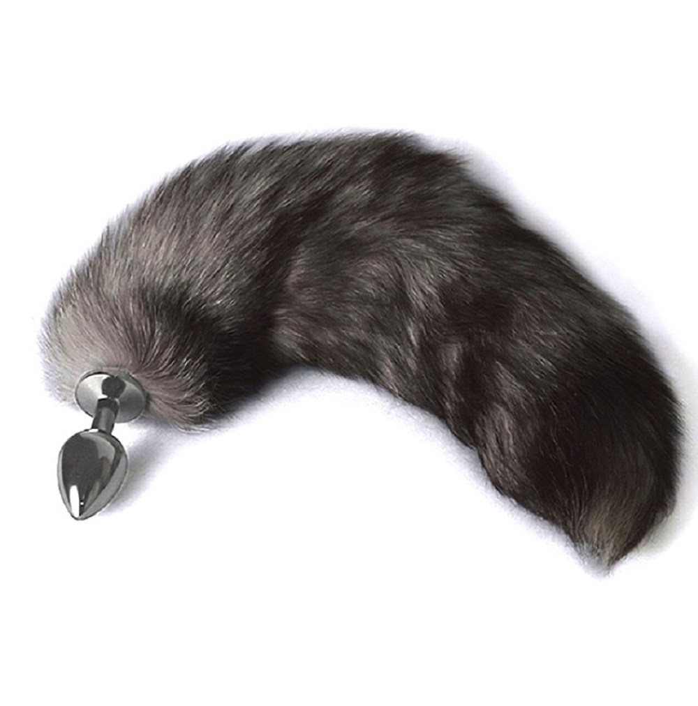 Анальная втулка Sitabella с темно-серым хвостом 6,5 см