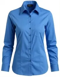 Рубашка женская офисная QOZA, голубая, р.xs-l