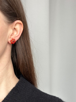 Серьги трансформеры Пуансеттия