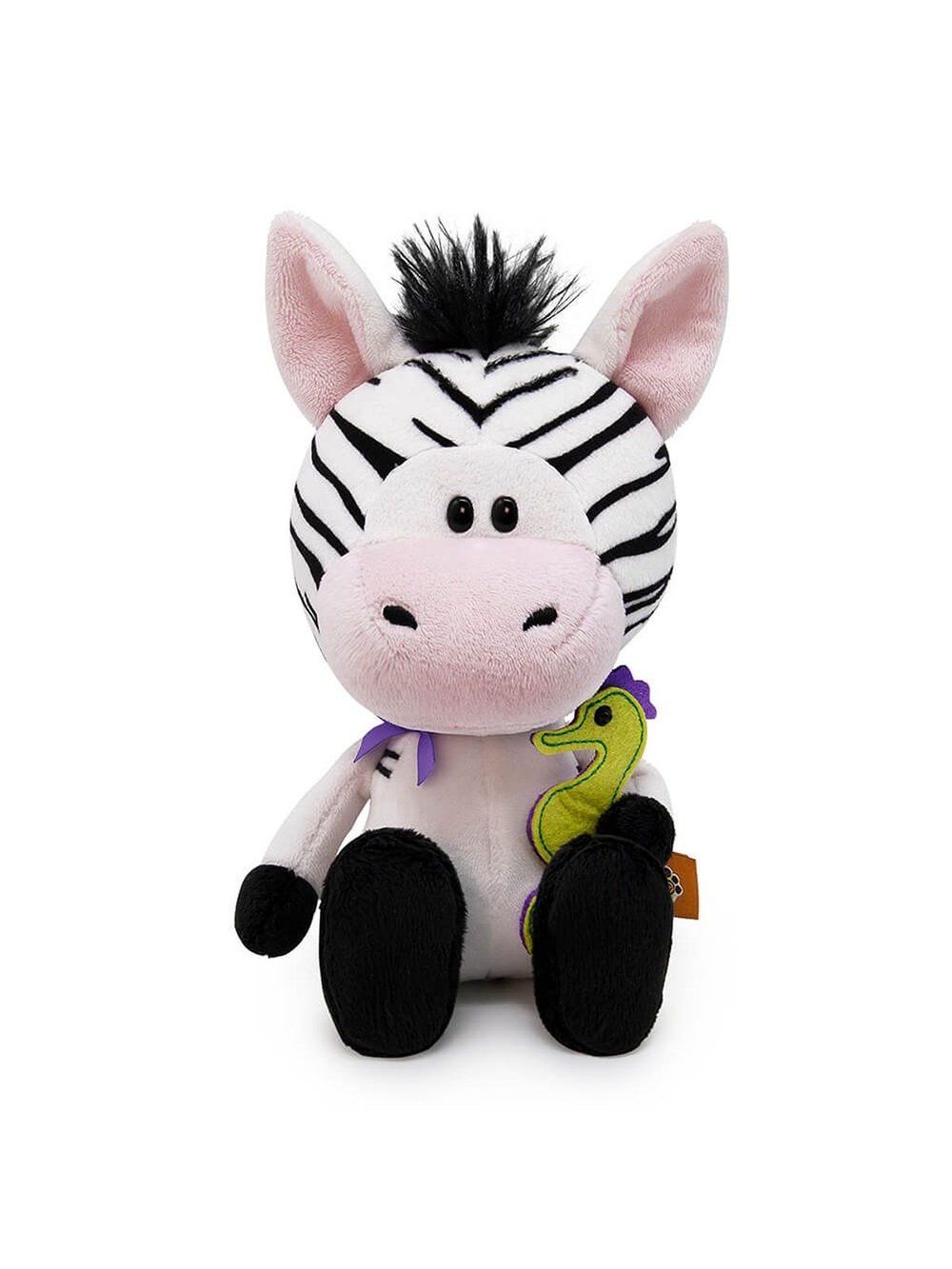 Мягкая игрушка Зебрёнок Зиба с морским коньком 15см