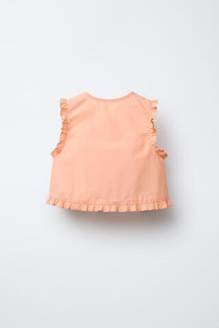 ZARA РУБАШКА С БАНТИКАМИ, МАНДАРИНОВЫЙ