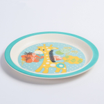 4611368 Набор бамбуковой посуды "Жирафик", тарелка, миска, стакан, приборы, 5 предметов