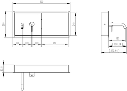 Смеситель для раковины STWORKI STUDIO S510401S С ВНУТРЕННЕЙ ЧАСТЬЮ, с полкой, сталь
