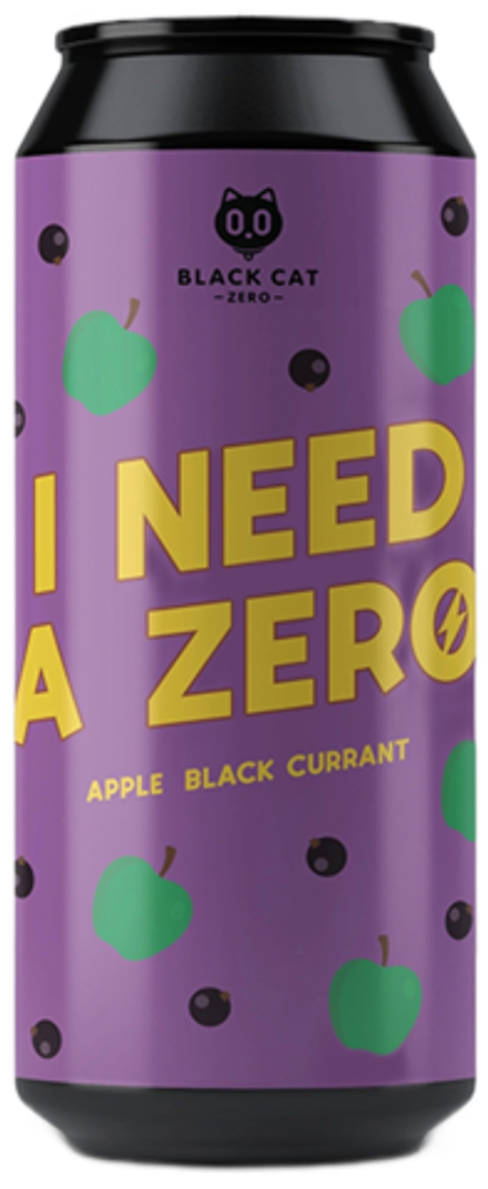 Пиво Блэк Кэт Ай Нид А Зиро: Эппл и Блак Каррент / Black Cat I Need A Zero: Apple & Black Currant 0.45 - банка