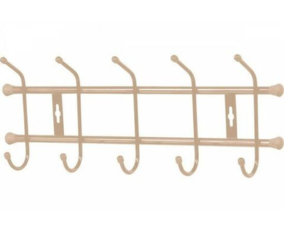 Вешалка настенная Крючки для одежды в прихожую и кухню металлические Nika бежевый металлик АРТ ВН5/БЖ
