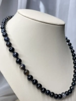 Бусы из натурального чёрного агата колье ожерелье