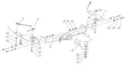 Фаркоп Бизон на Toyota Land Cruiser 200 FA 0859-E(N) (с 2007 г.в.(c накладкой из нержавеющей стали)) (паспорт и сертификат в комплекте)(без электрики)