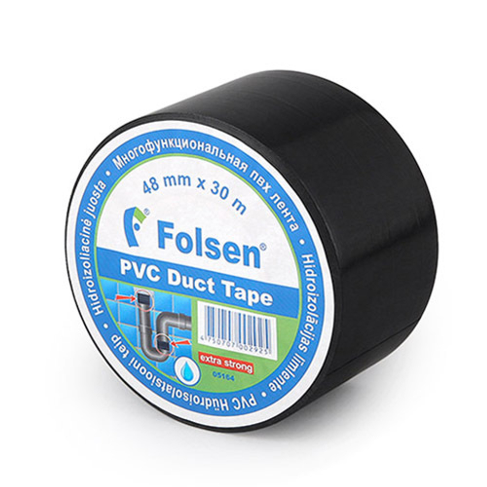 Лента из ПВХ Folsen® 05164, 150мкм, чёрная
