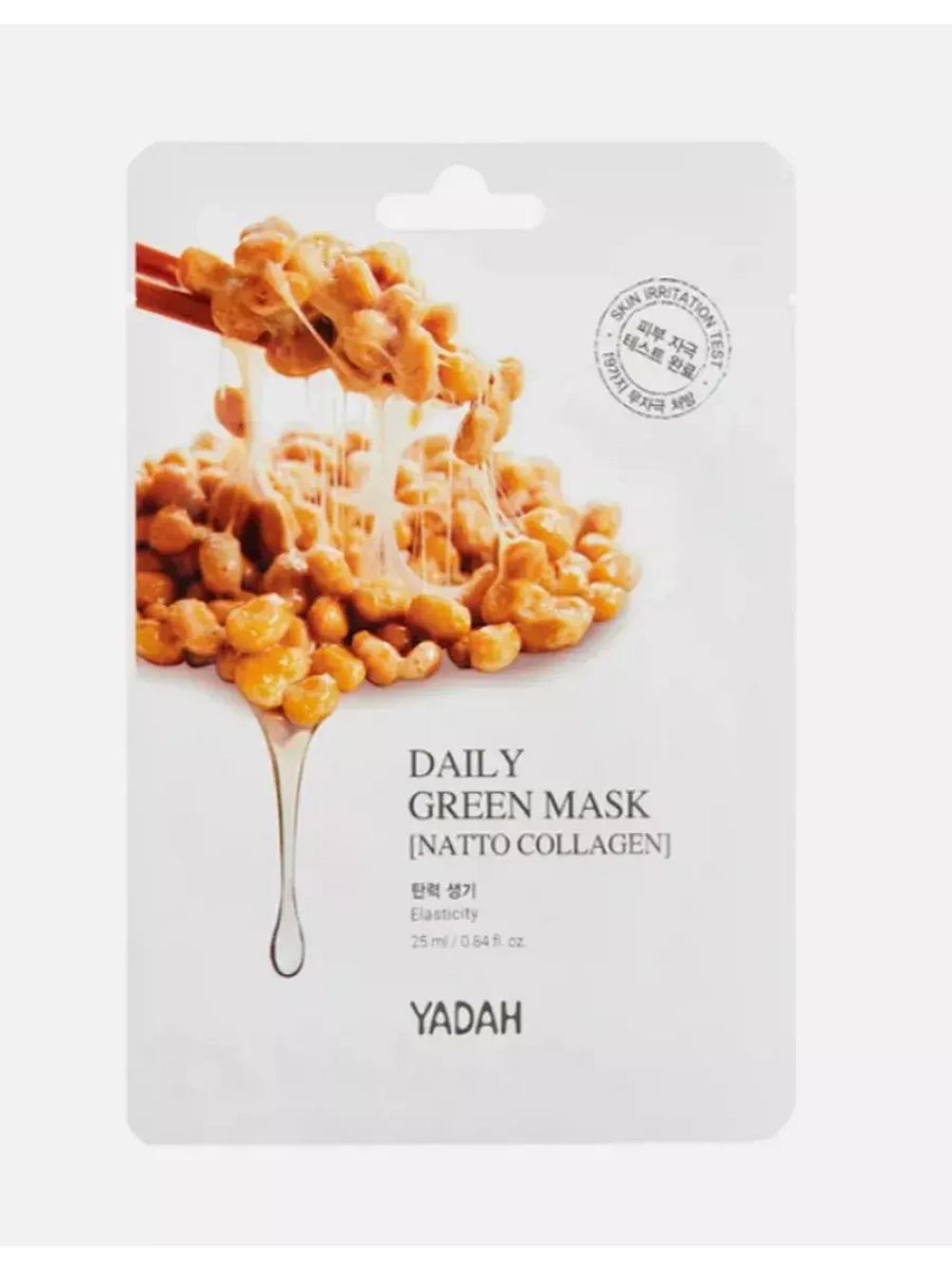 Маска тканевая daily green mask-natto collagen YADAH