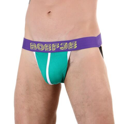 Изумрудные мужские трусы-джоки с брендированным поясом (Размер: M) (Цвет: изумрудный)