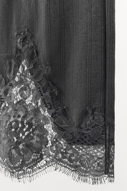 ZARA БРЮКИ POINTELLE С КРУЖЕВОМ, ТЕМНО-СЕРЫЙ