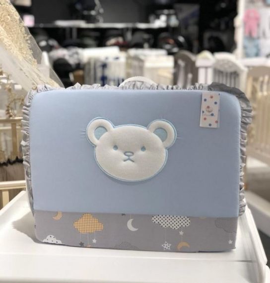 Набор в кровать для новорожденных Lollycottons Deni, Голубой