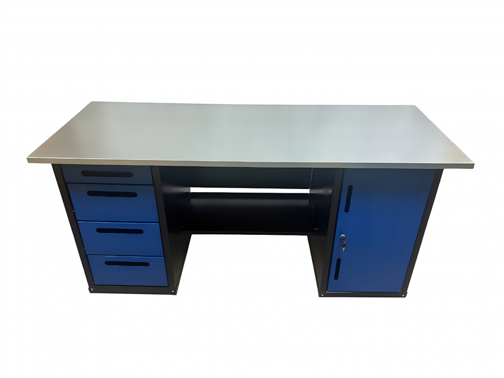 Верстак инструментальный двухтумбовый GWT-V1800BL Great Wolf, 4 ящика, тумба с дверью, 1800x700