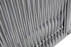 "Канны" угловой модуль плетеный из роупа, каркас алюминий белый шагрень, роуп светло-серый круглый, ткань светло-серая