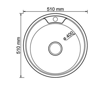 Раковина врезная круглая с сифоном/КМ