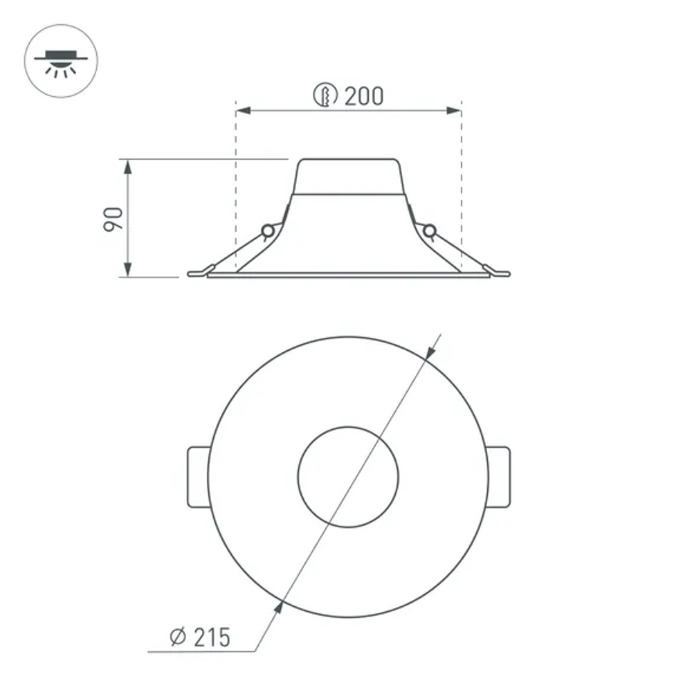 Светильник MS-BLIZZARD-BUILT-R215-20W Warm3000 (WH, 100 deg, 230V) (Arlight, IP20 Металл, 3 года) 036575