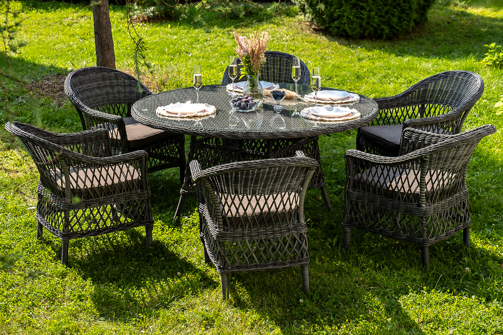 "Эспрессо–150 S" обеденная группа плетеная, цвет графит