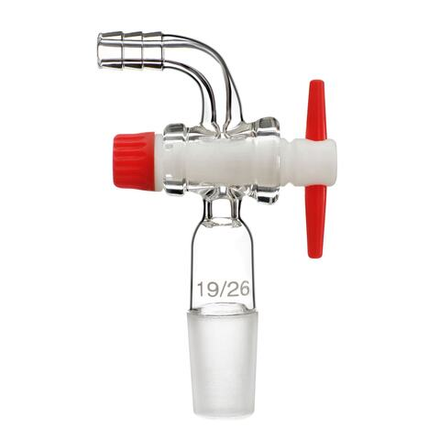 Керн 19/26 с изогнутым отводом 10 мм, 90, с краном PTFE
