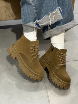 Ботинки из натуральной замши/ натуральная шерсть