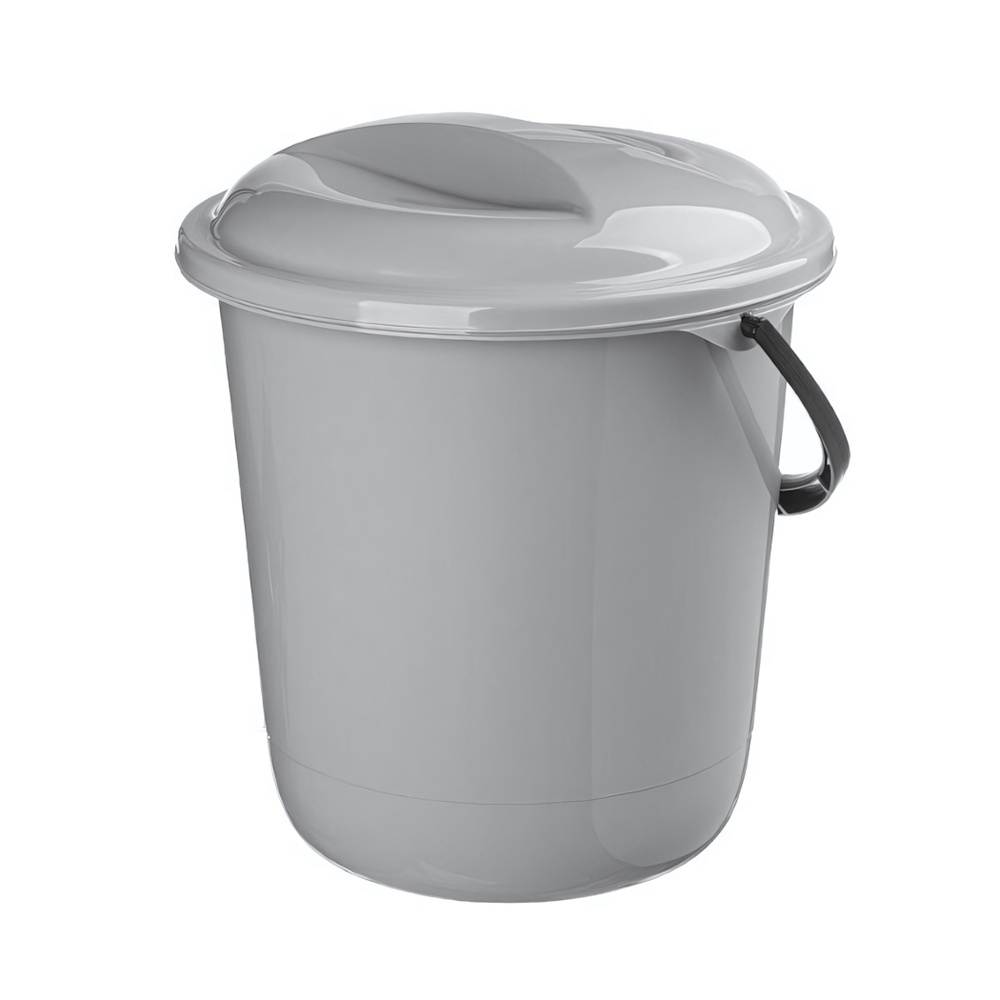 Ведро "Etna" круглое с крышкой 10л (серый)