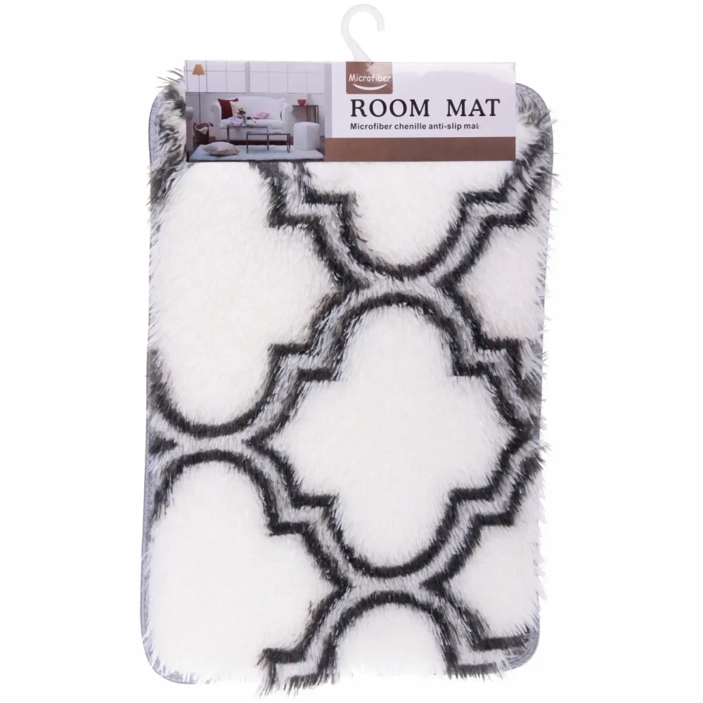 Коврик для ванной 40*60"Рамина» черно-белый