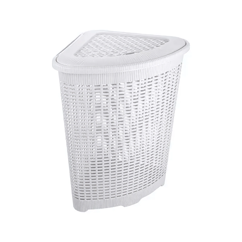 КОРЗИНА ДЛЯ БЕЛЬЯ УГЛОВАЯ 50Л, 395Х395Х595 ММ (белый)
