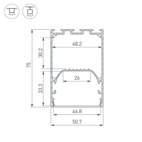 Профиль Arlight Line-S-5075-2000 White 041850