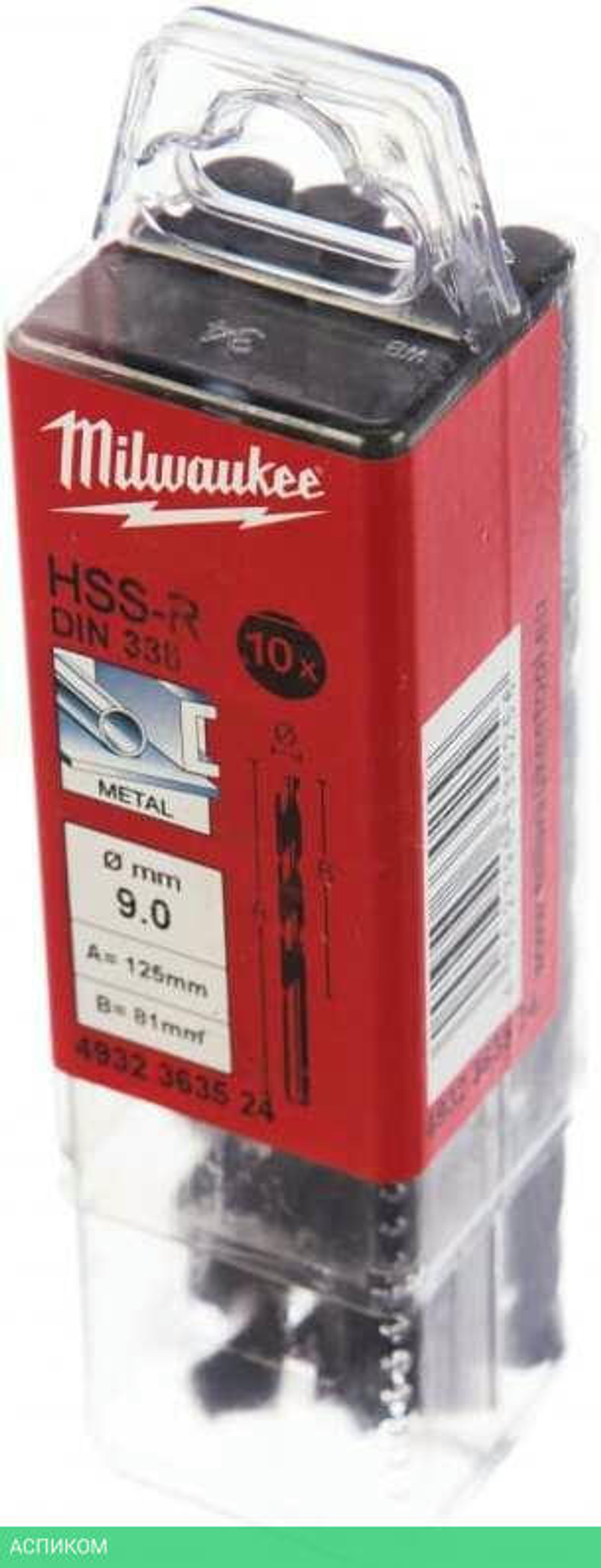 Сверло по металлу Milwaukee HSS-R 9.0мм 10шт (4932363524)