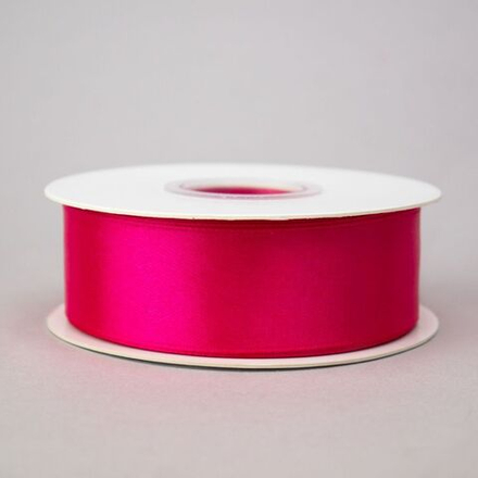Лента упаковочная атласная 25мм, 22м фуксия